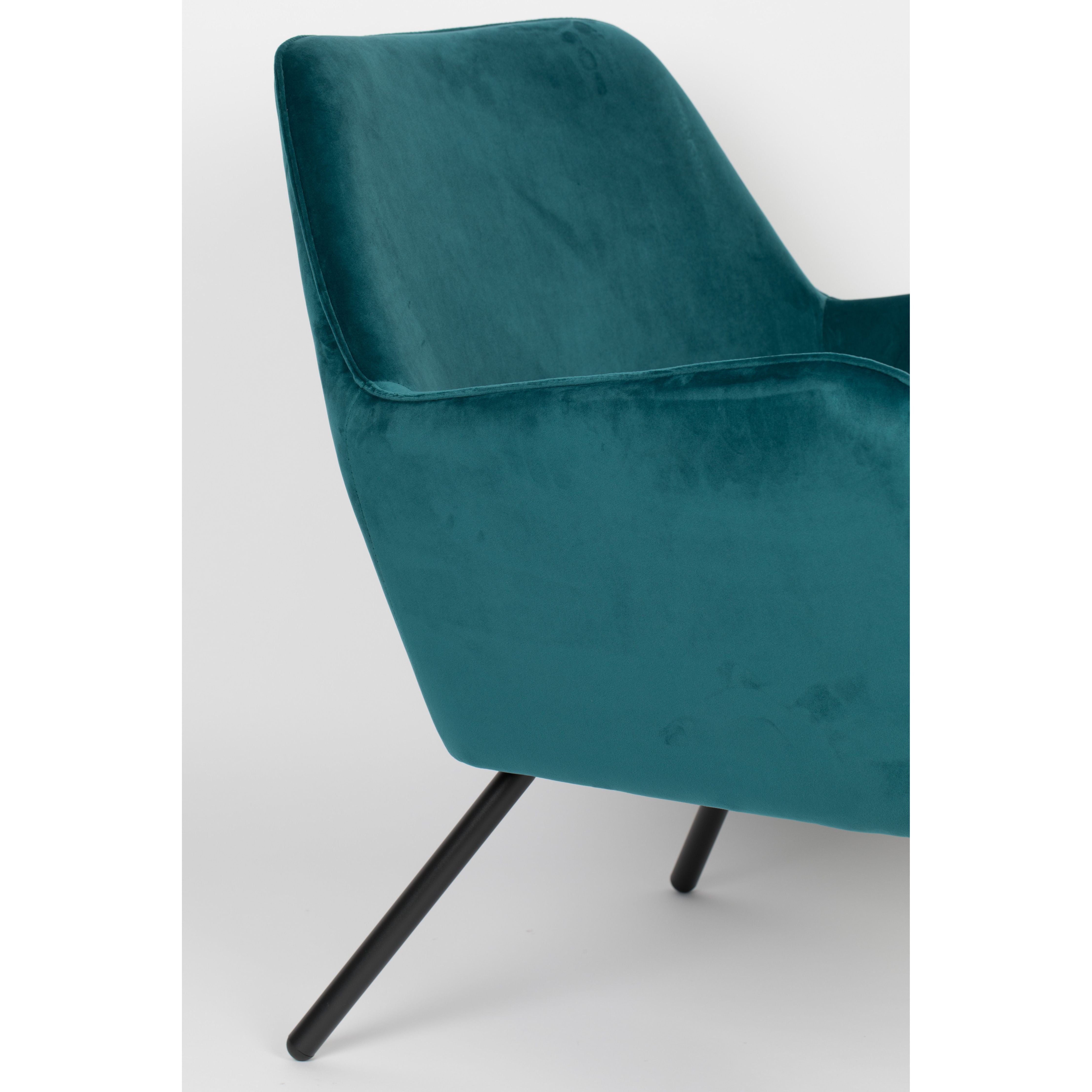 Armchair bon velvet blue