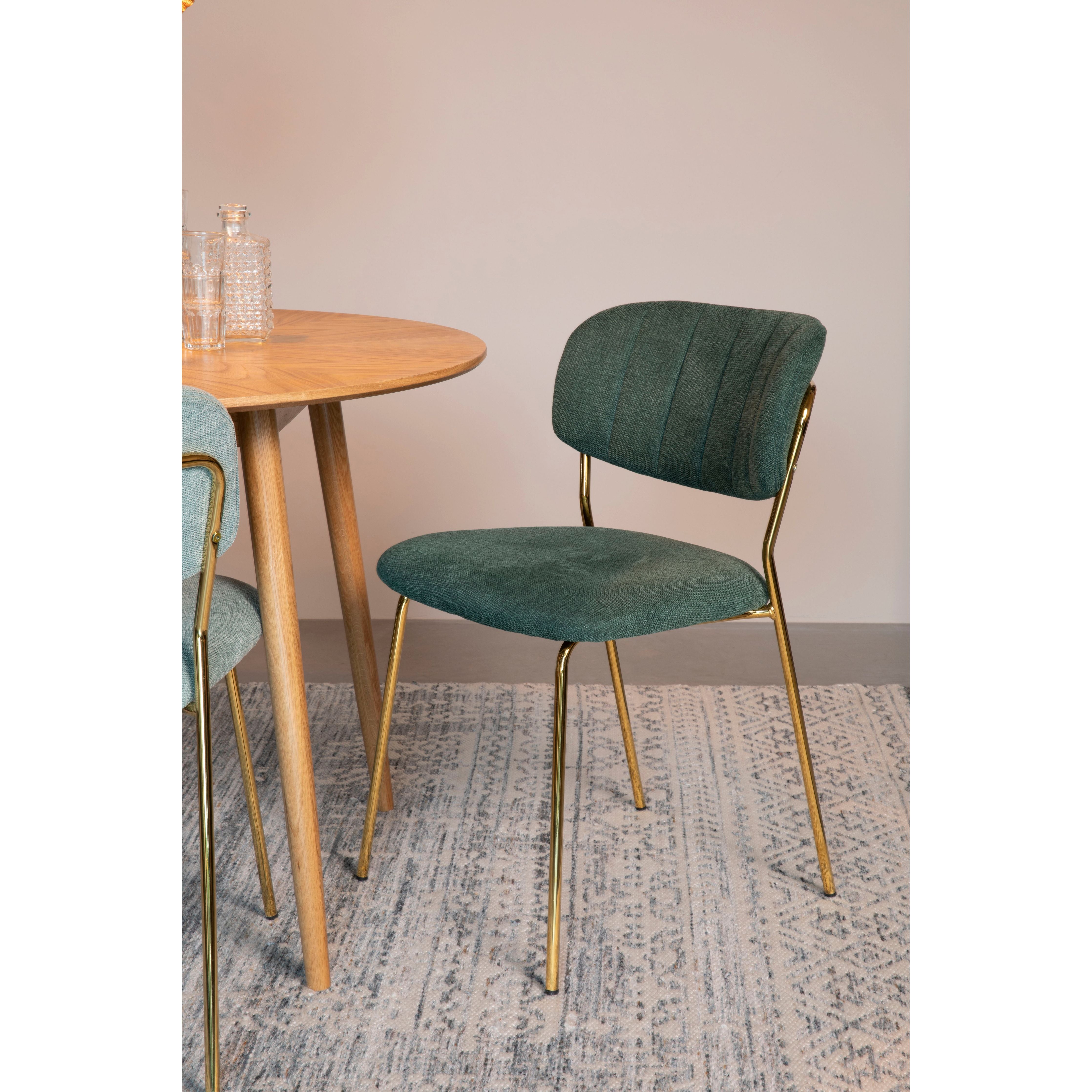 Chair jolien gold/dark green
