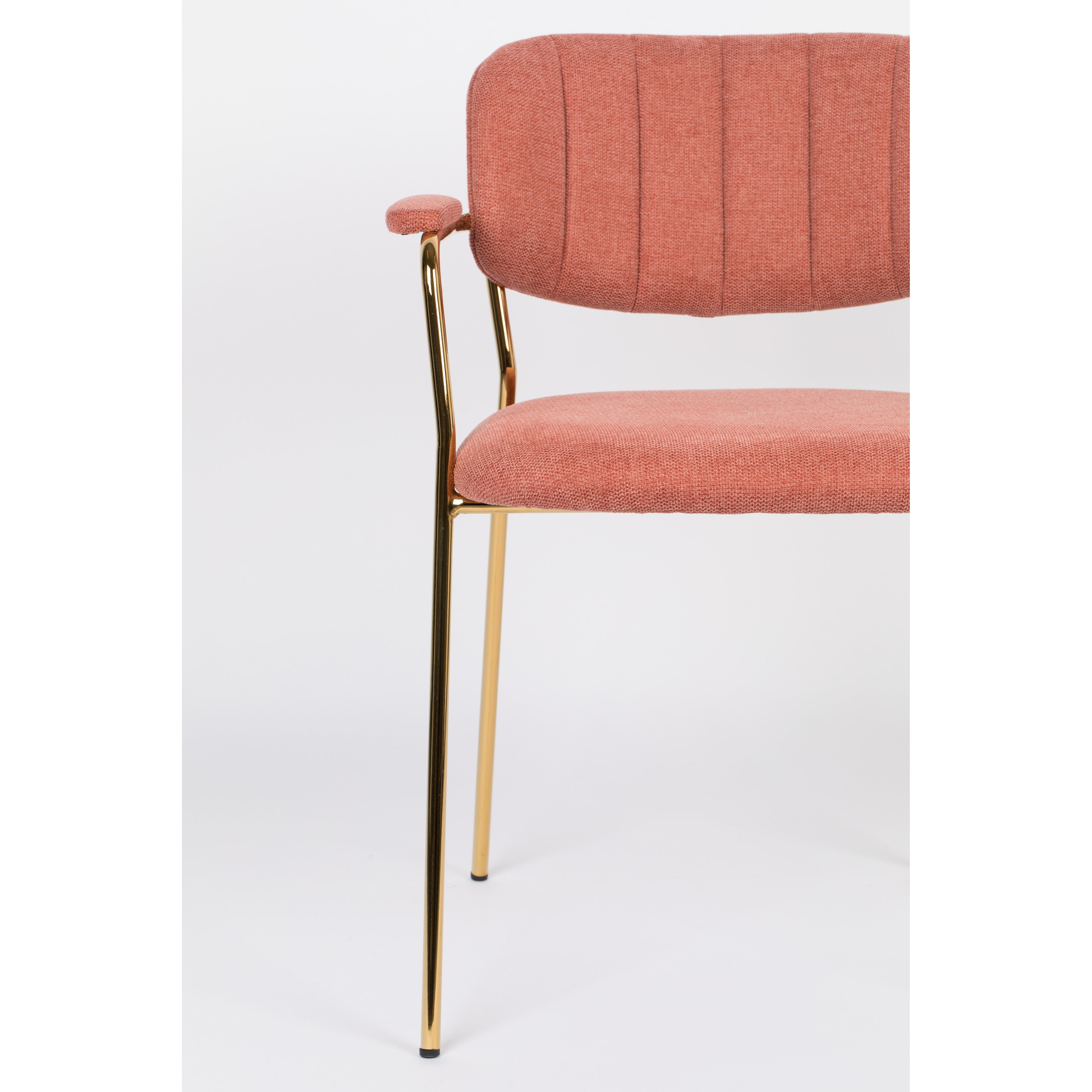 Armchair jolien gold/pink