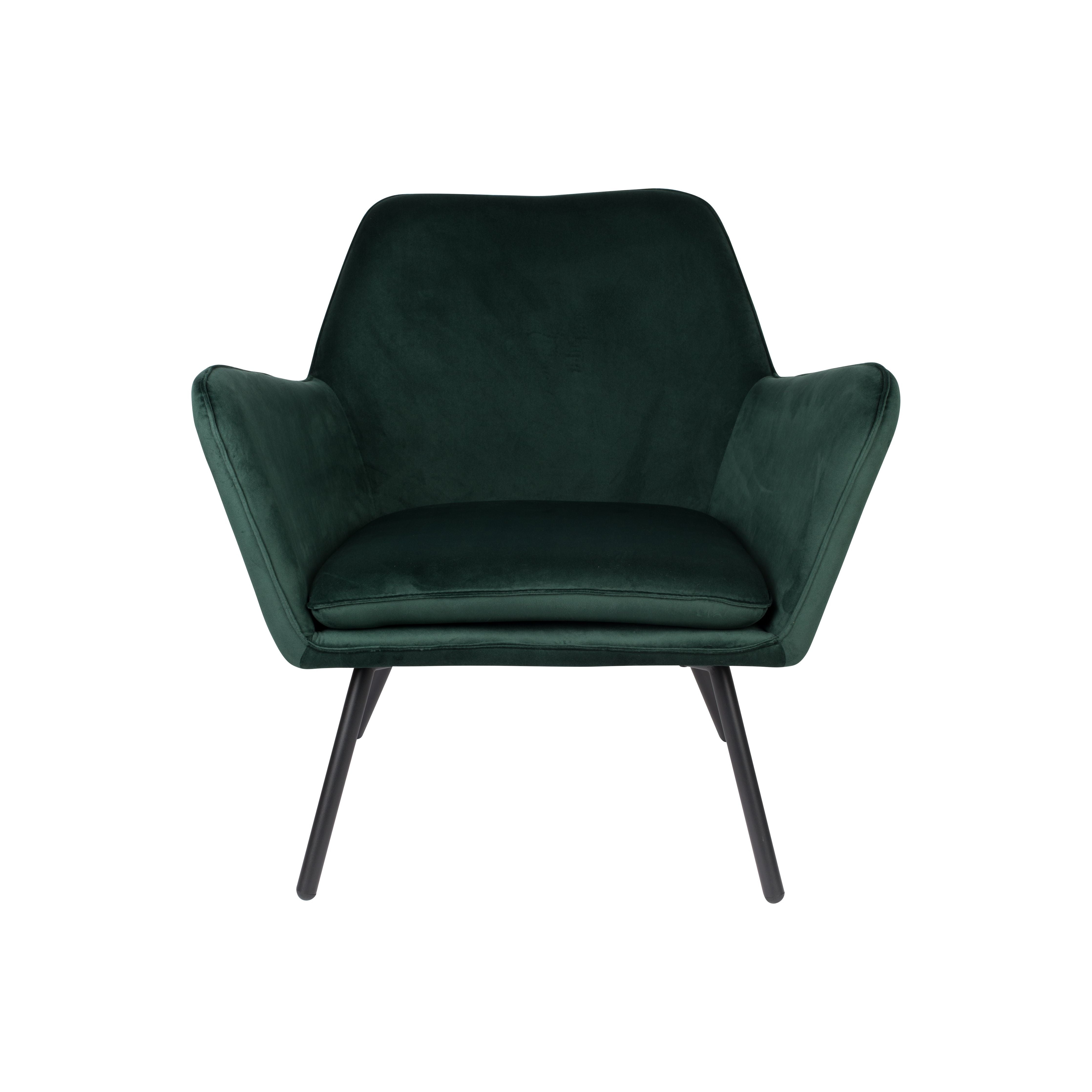 Fauteuil bon velvet green