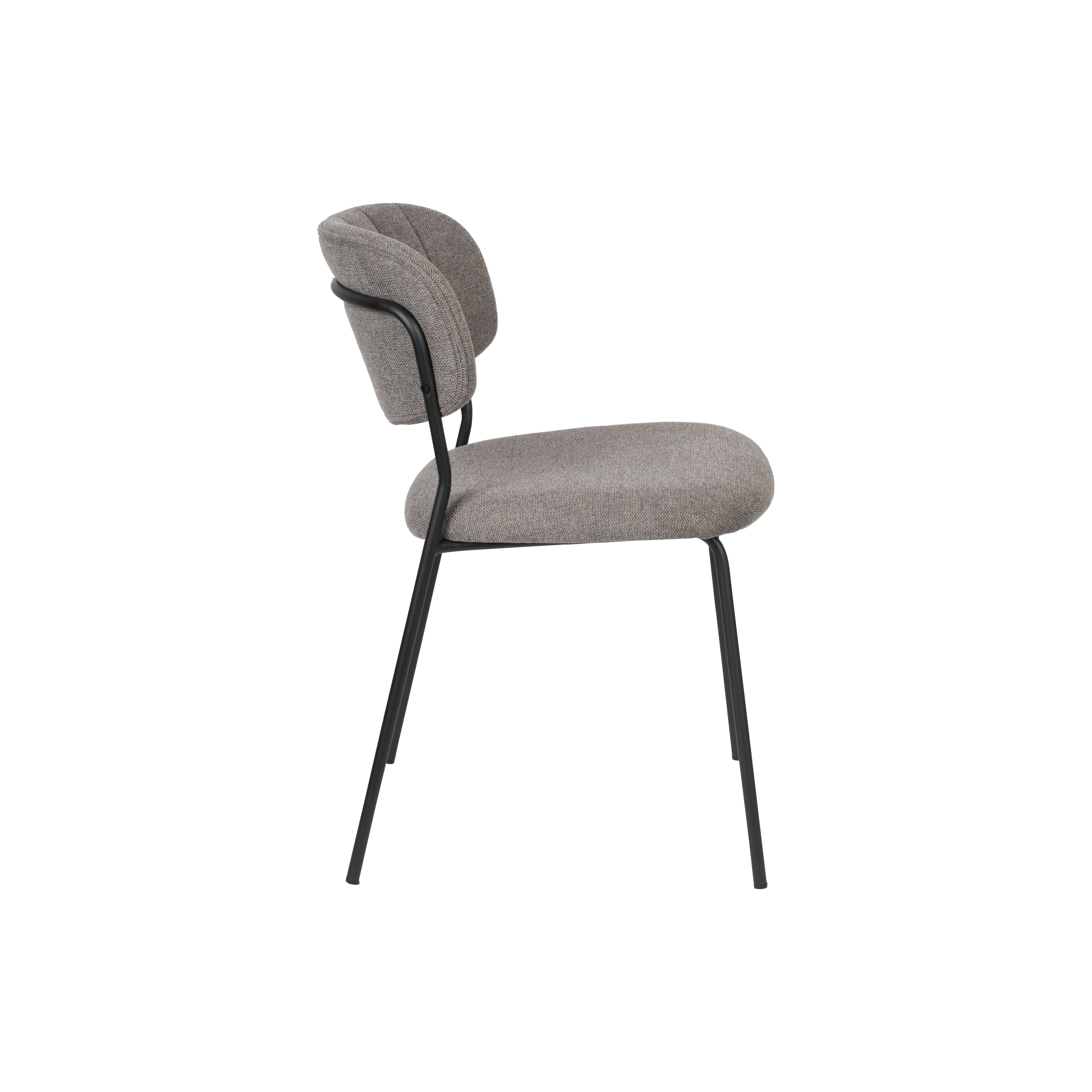 Chair jolien black/grey | 2 pieces