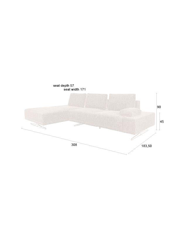 Sofa shelly off-white left chaise longue