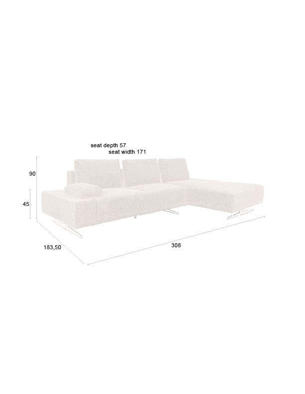 Sofa shelly off-white right chaise longue