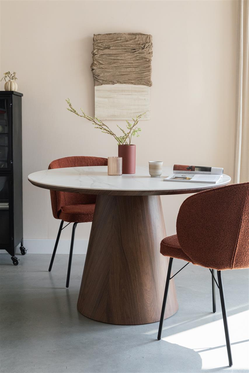 Dining table almira round walnut