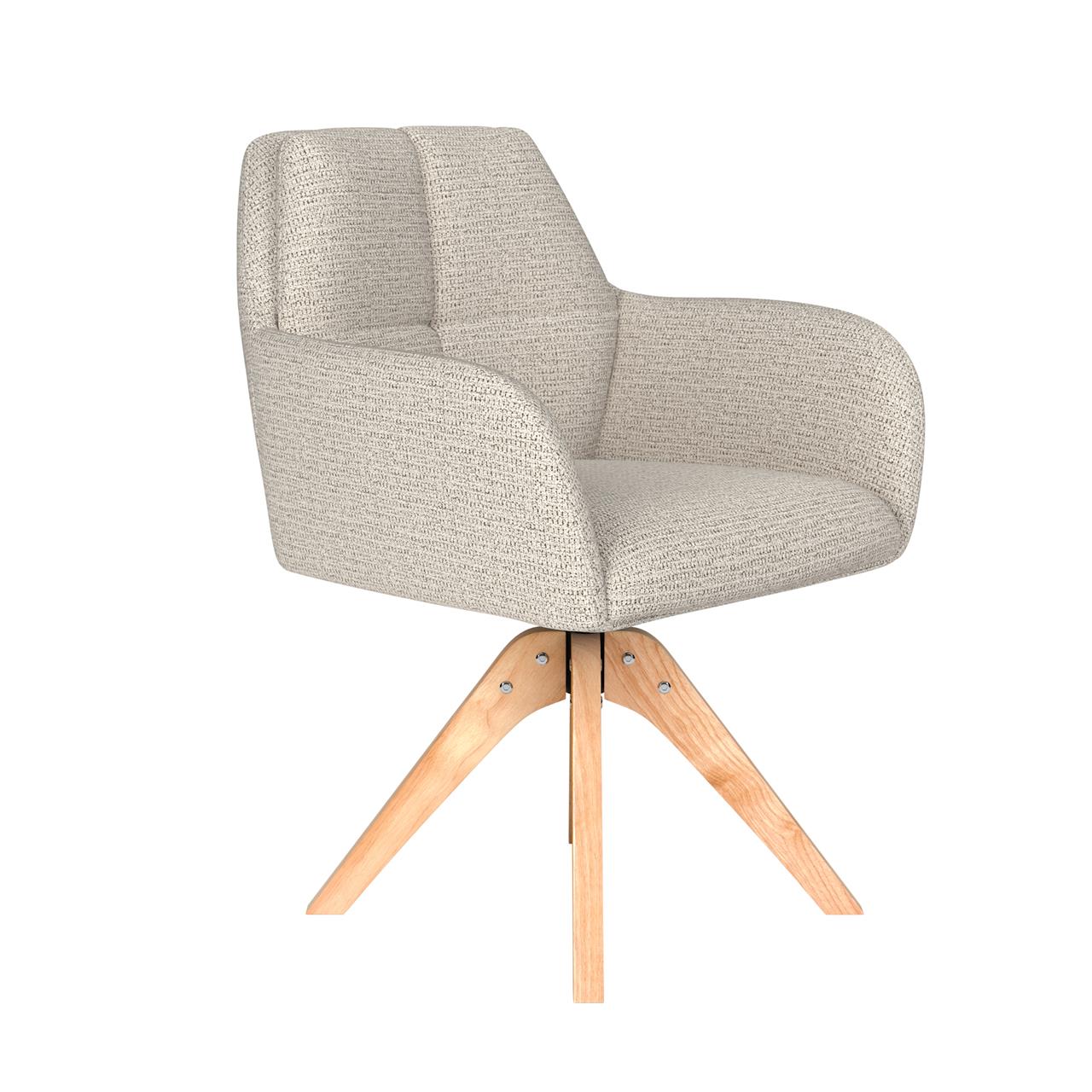 Chair pete off-white wooden swivel