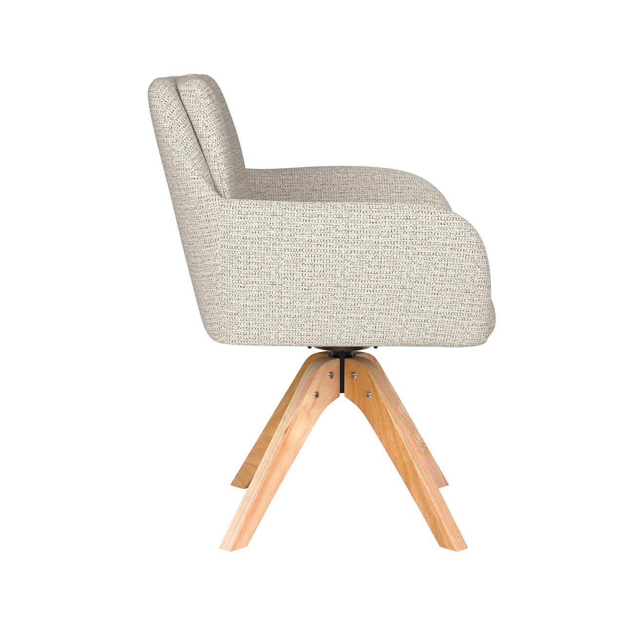 Chair pete off-white wooden swivel