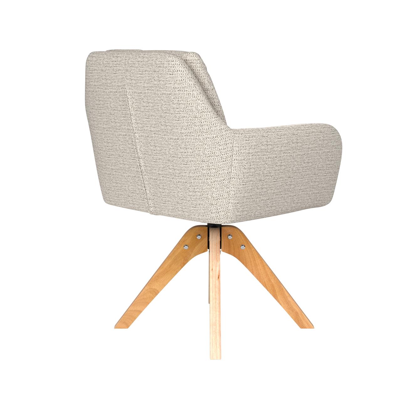 Chair pete off-white wooden swivel