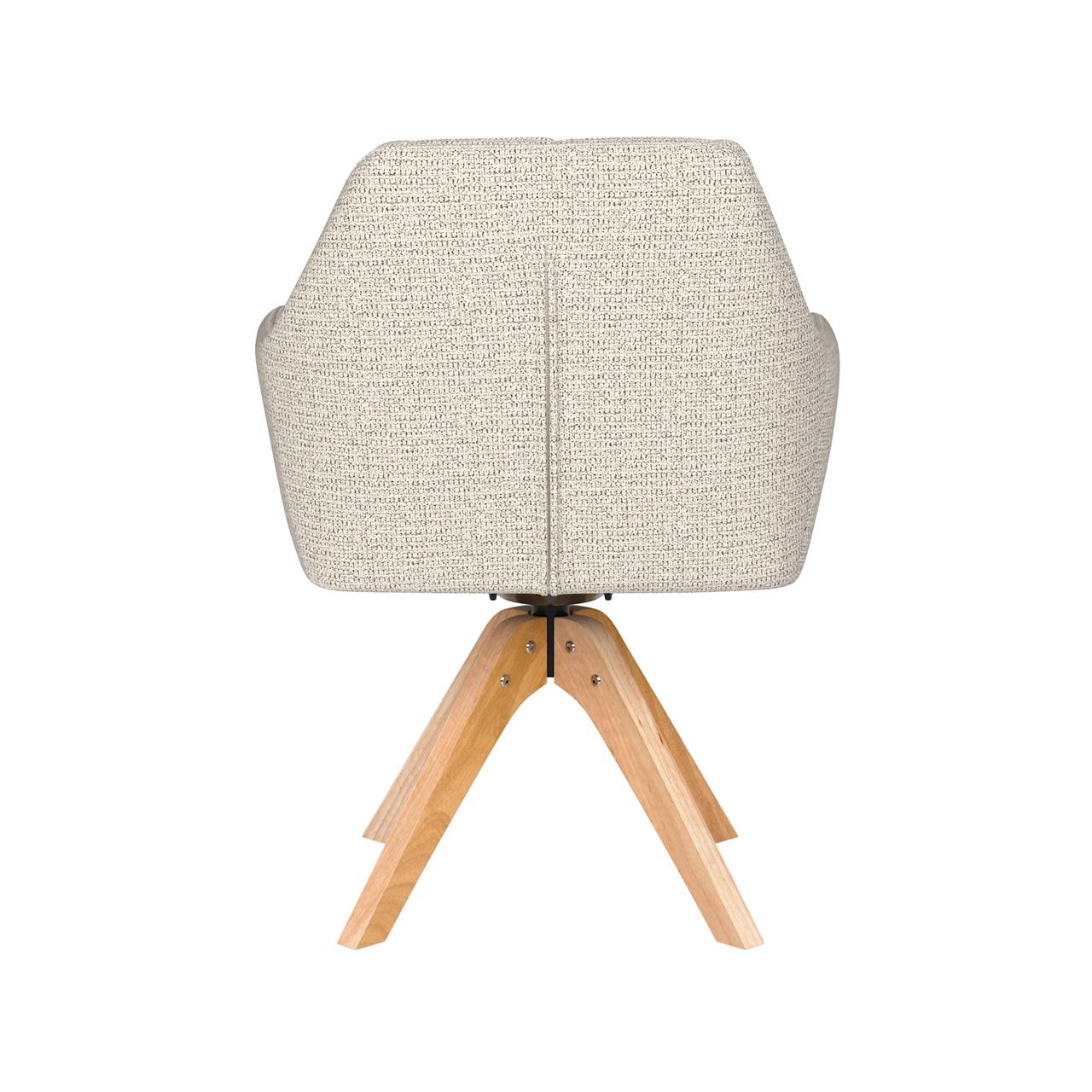 Chair pete off-white wooden swivel