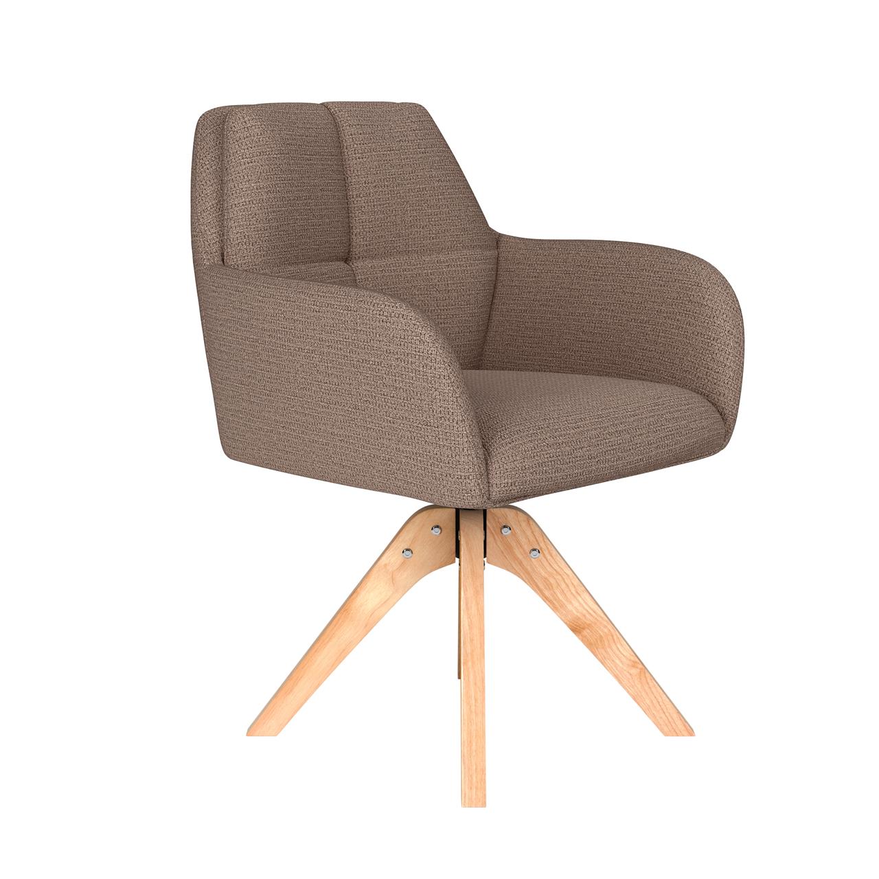 Chair pete taupe wooden swivel