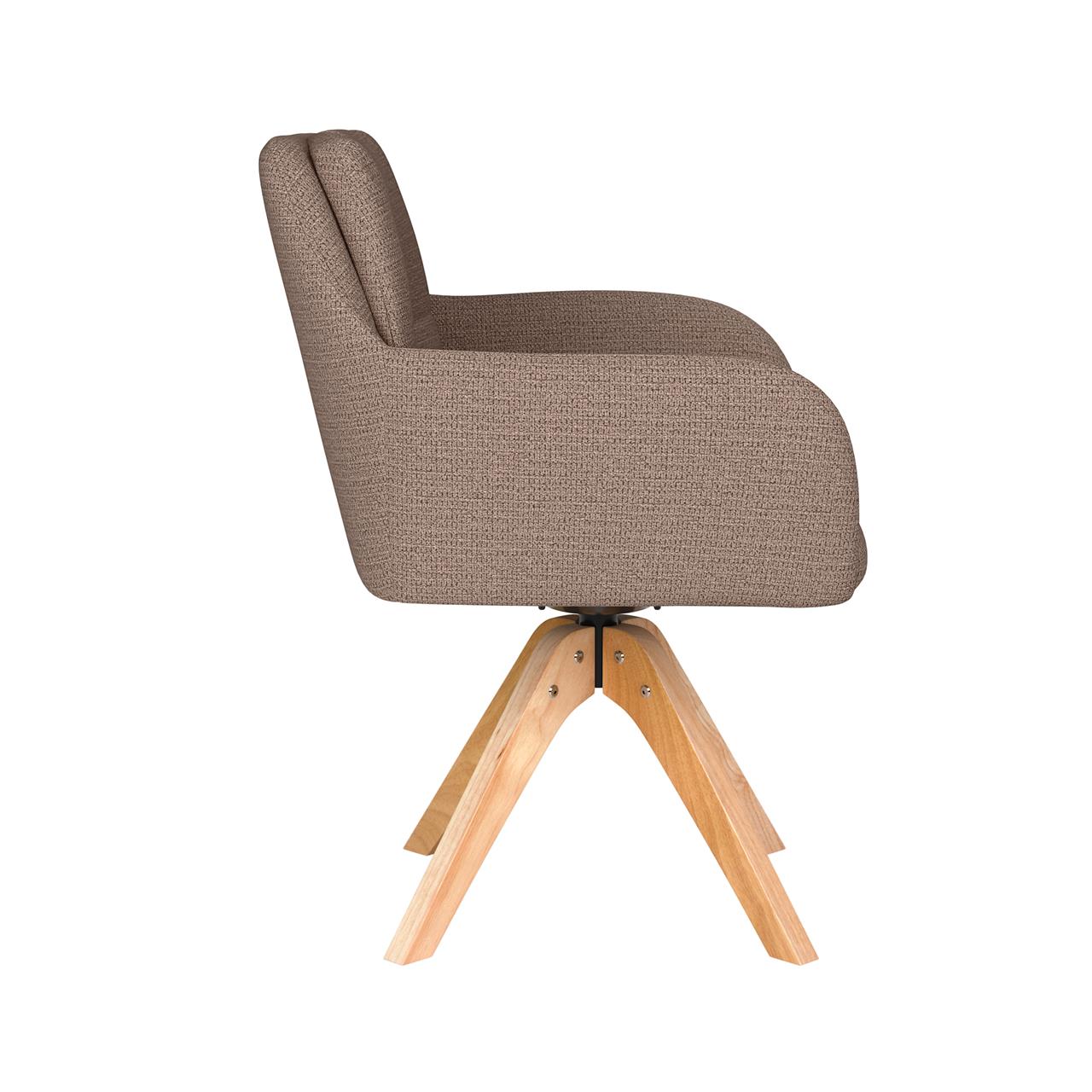 Chair pete taupe wooden swivel