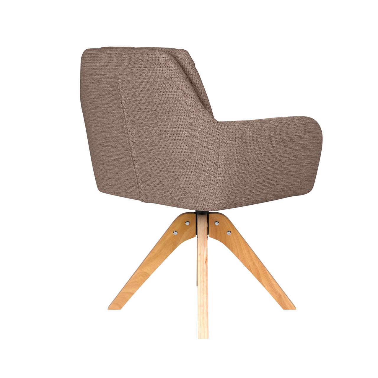 Chair pete taupe wooden swivel