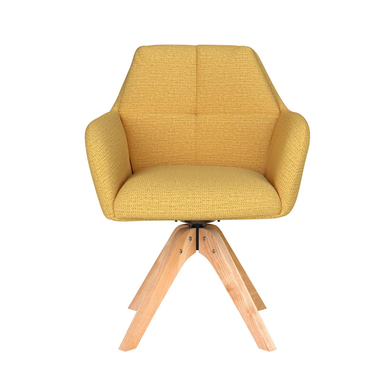 Chair pete ochre wooden swivel