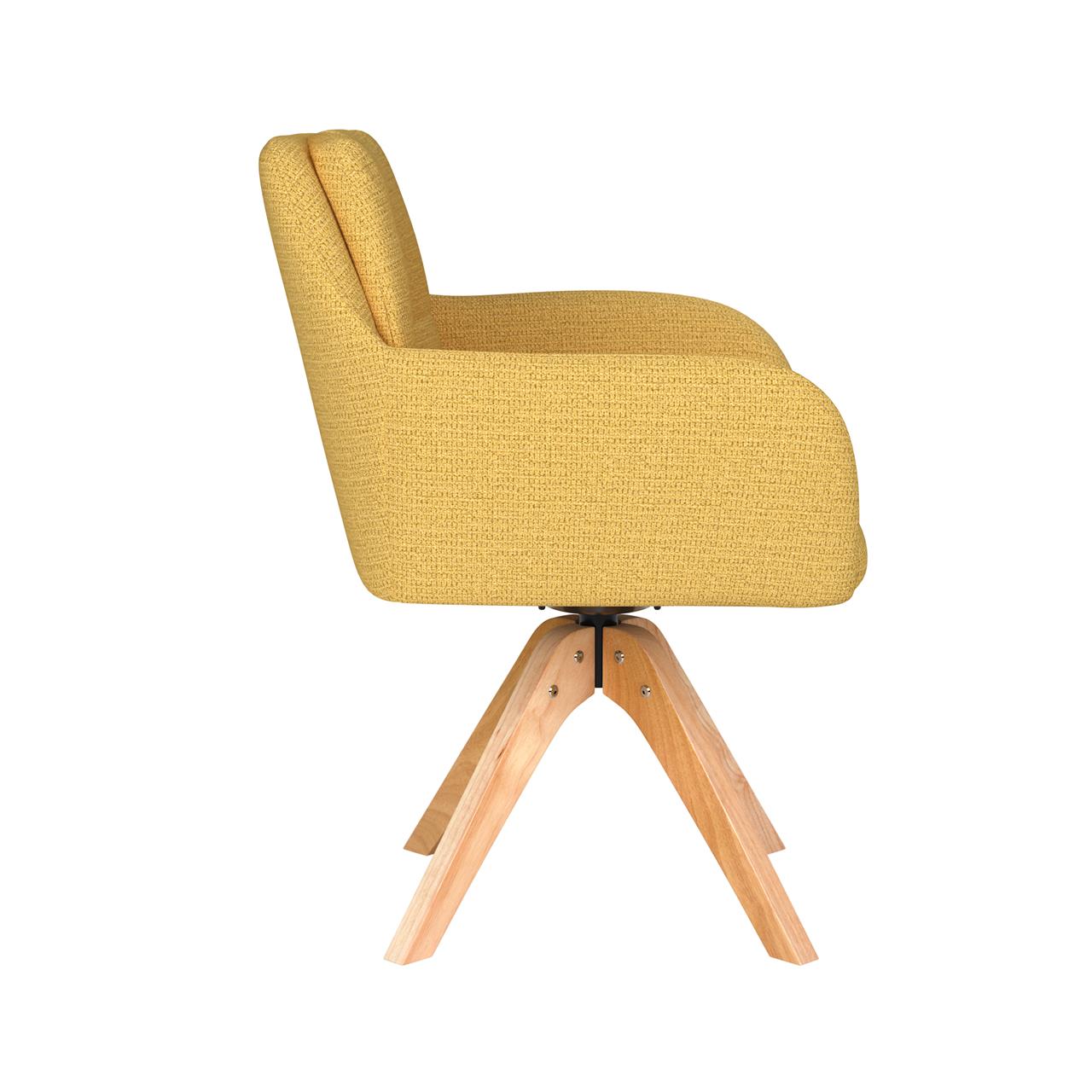 Chair pete ochre wooden swivel