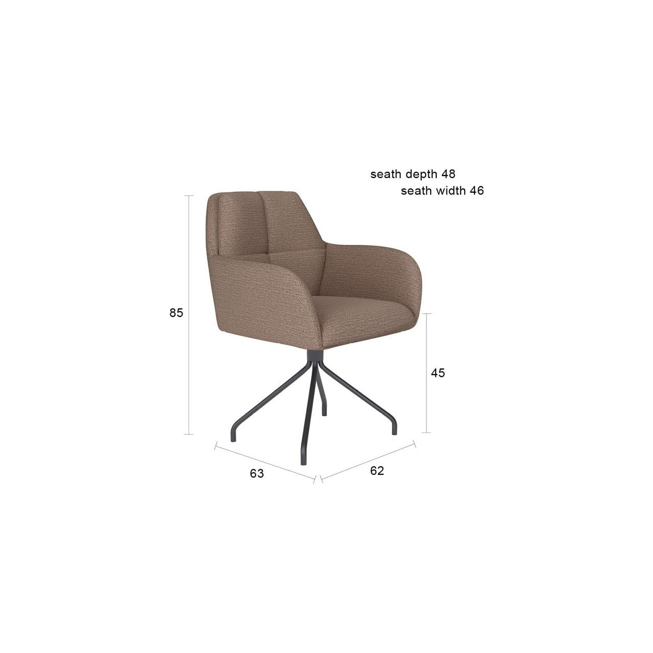 Chair pete taupe spider swivel