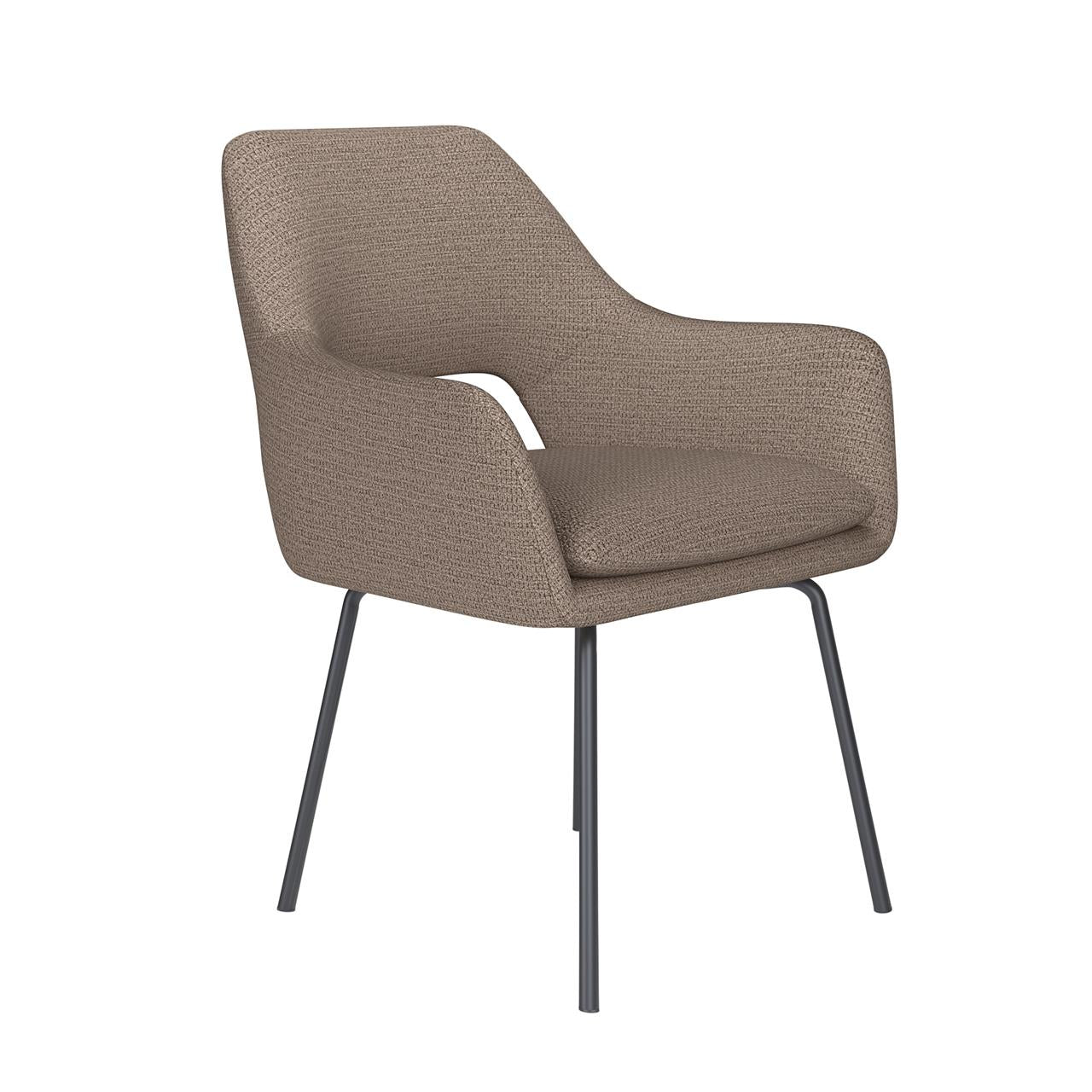 Chair mos taupe 4 metal legs