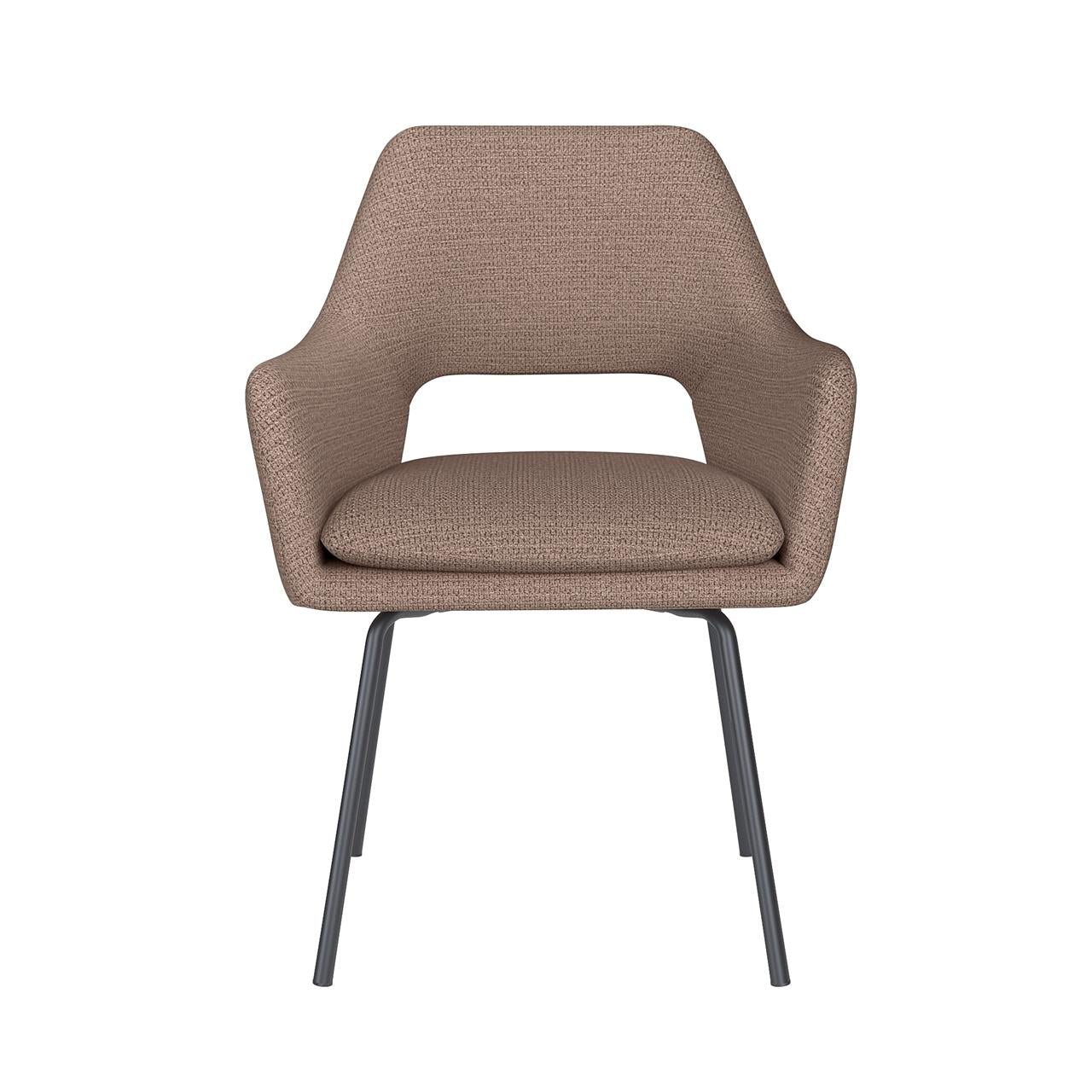 Chair mos taupe 4 metal legs