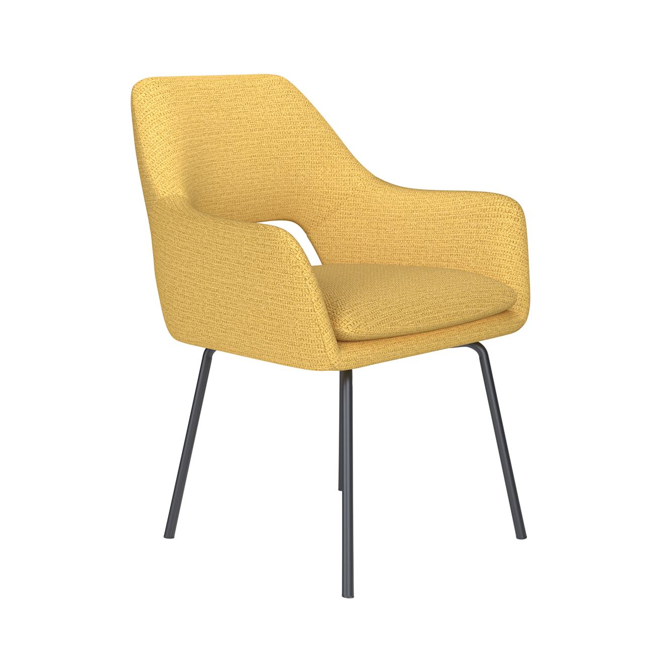 Chair mos ochre 4 metal legs