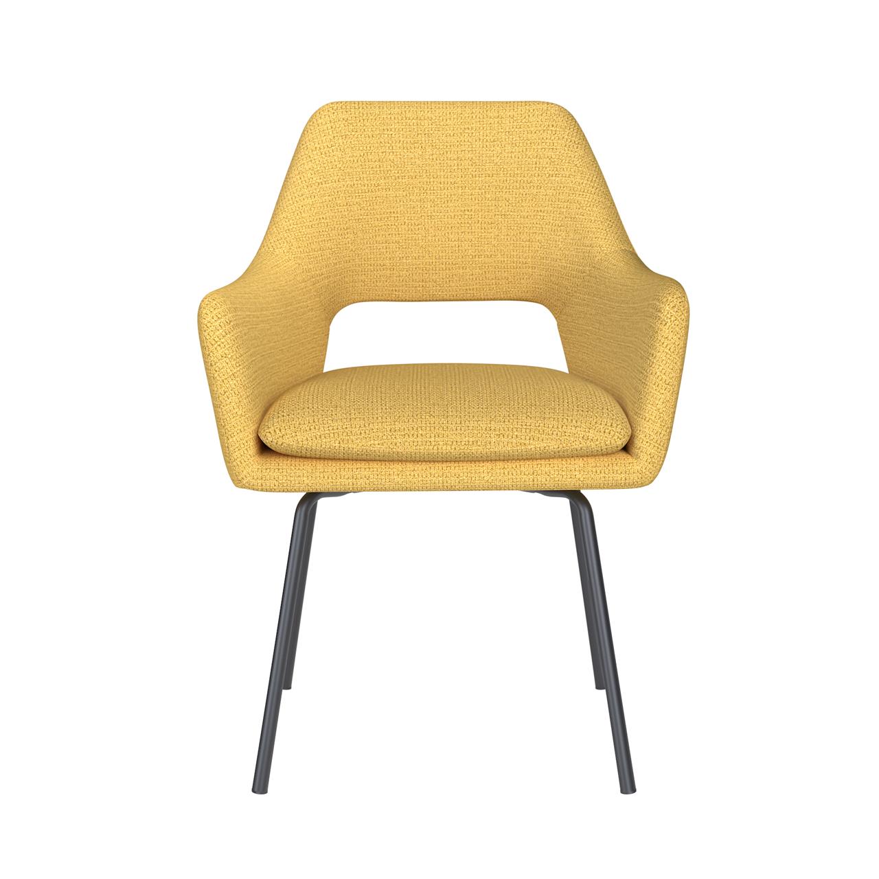 Chair mos ochre 4 metal legs