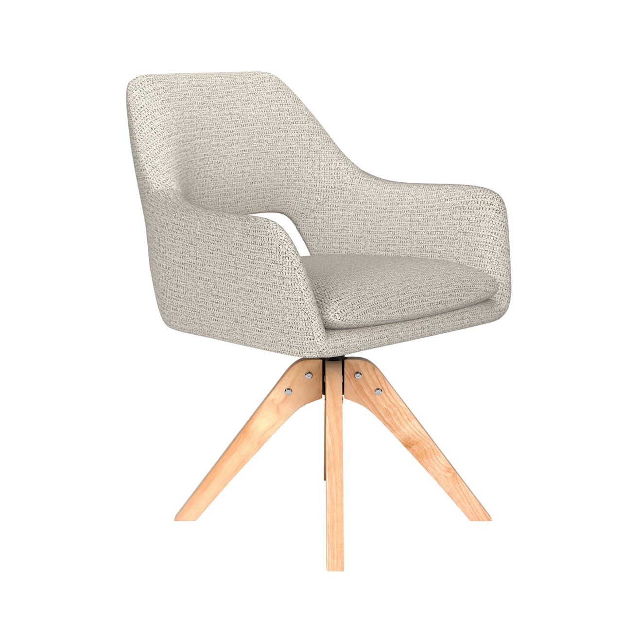 Chair mos off-white wooden swivel