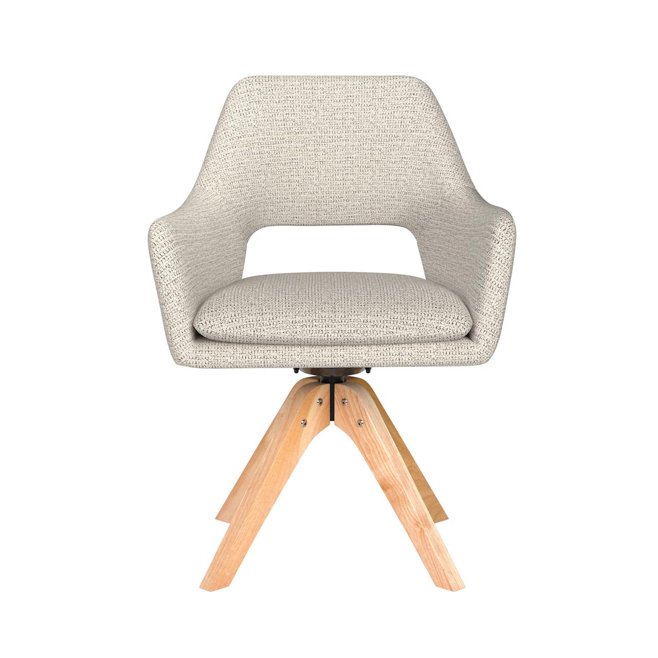Chair mos off-white wooden swivel