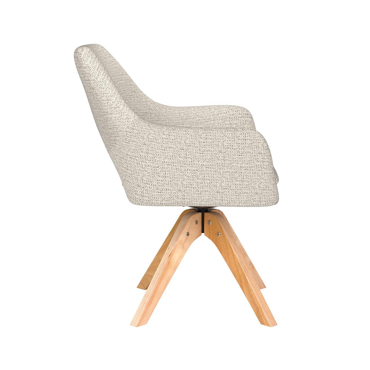 Chair mos off-white wooden swivel