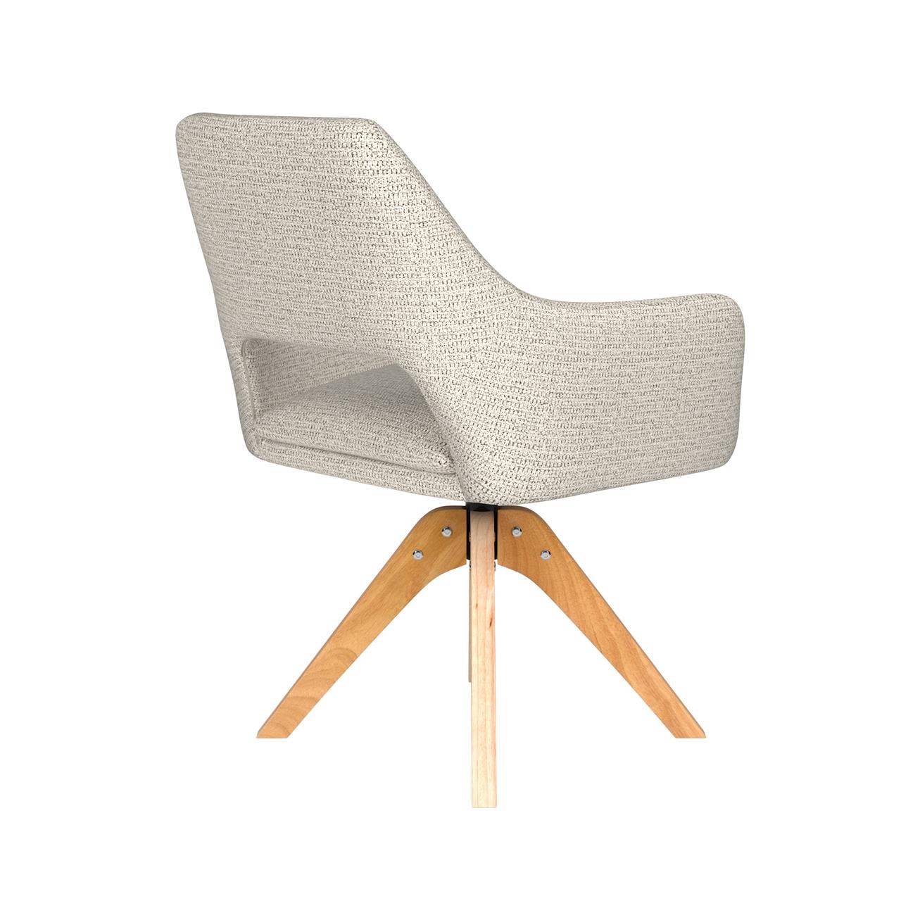 Chair mos off-white wooden swivel