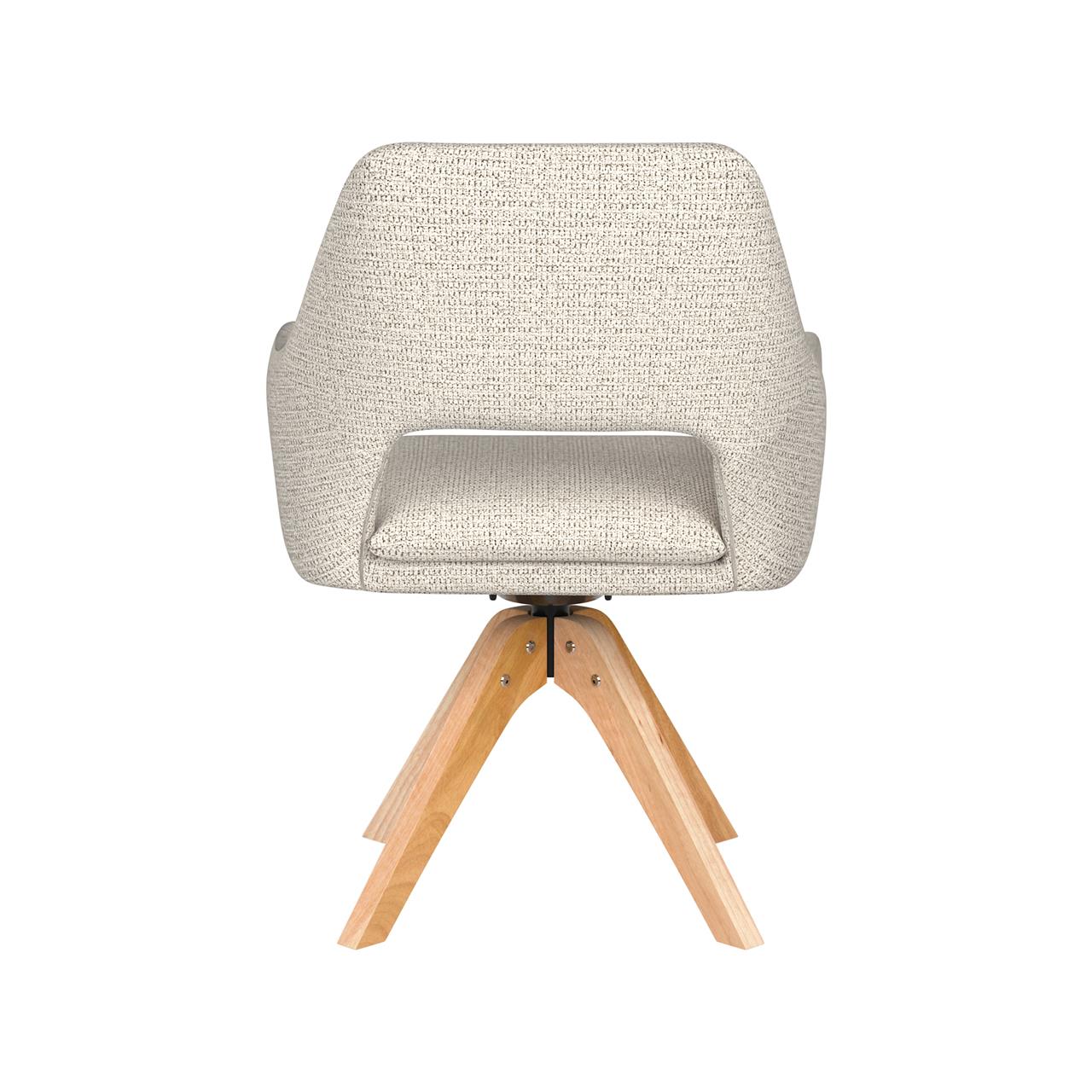 Chair mos off-white wooden swivel