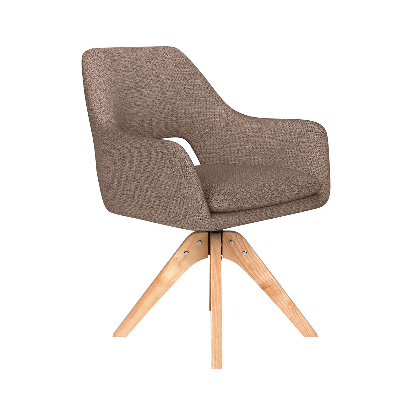 Chair mos taupe wooden swivel