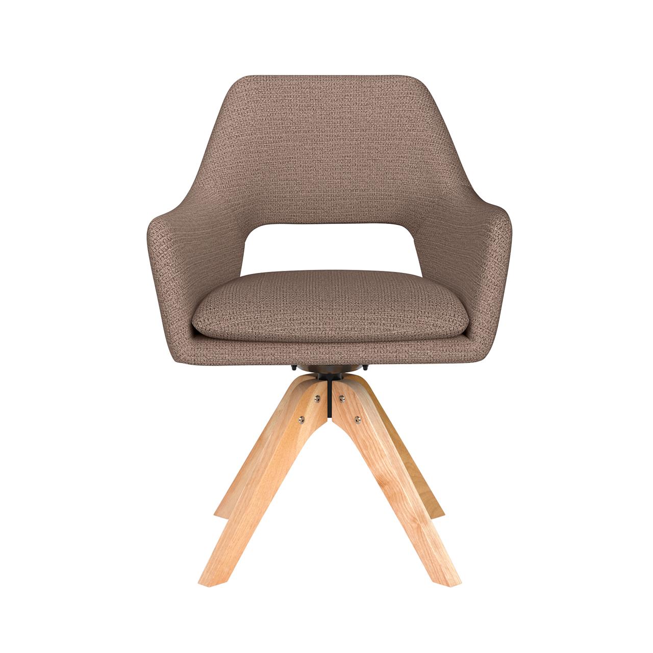 Chair mos taupe wooden swivel