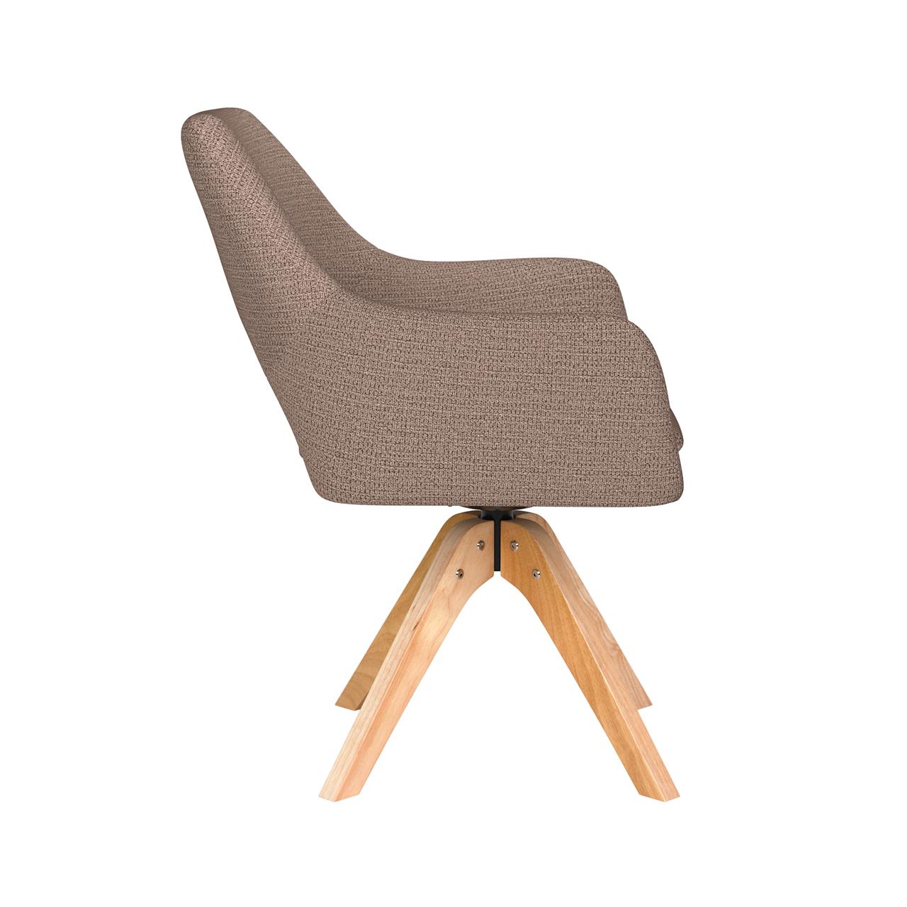 Chair mos taupe wooden swivel