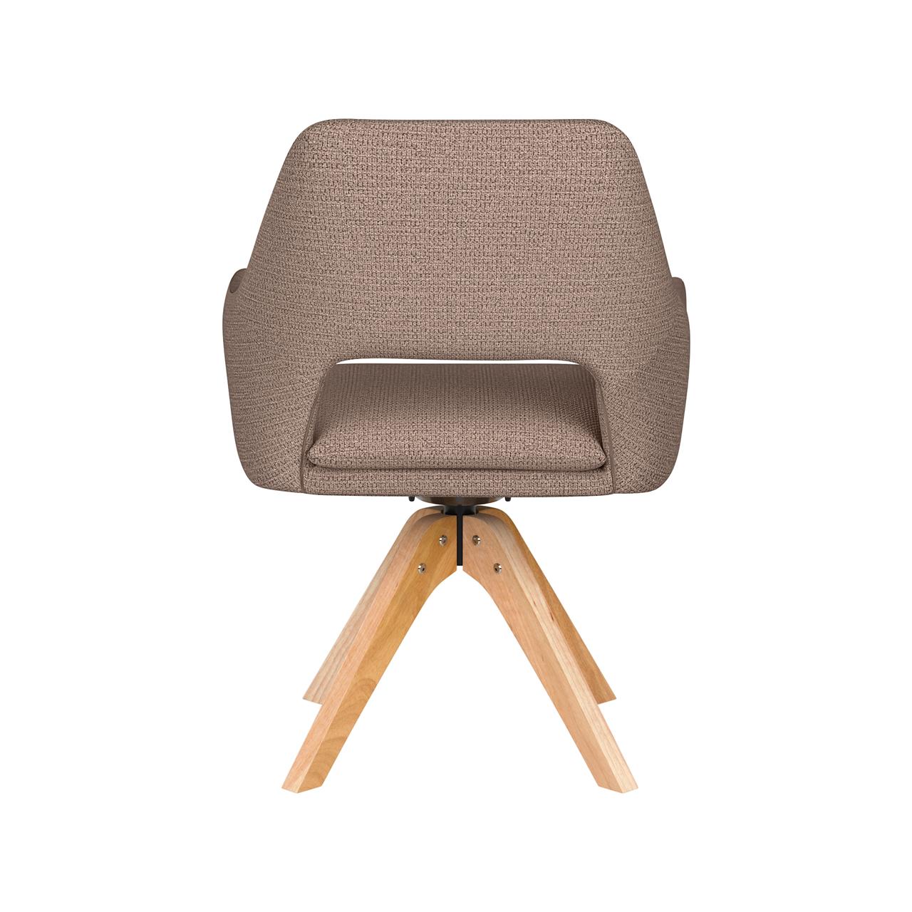 Chair mos taupe wooden swivel
