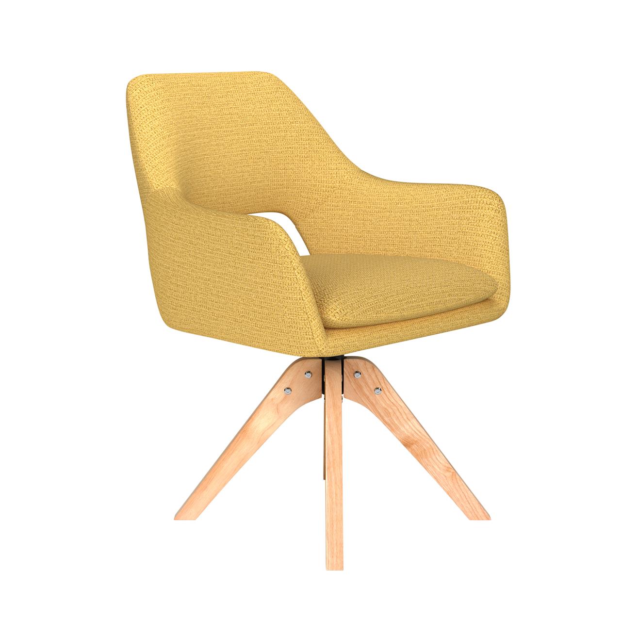 Chair mos ochre wooden swivel