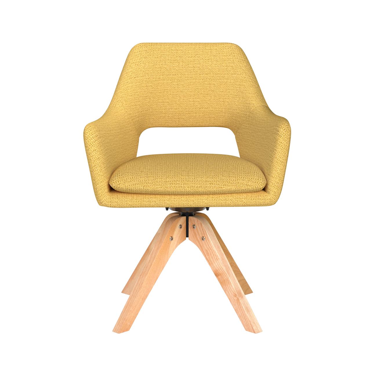 Chair mos ochre wooden swivel