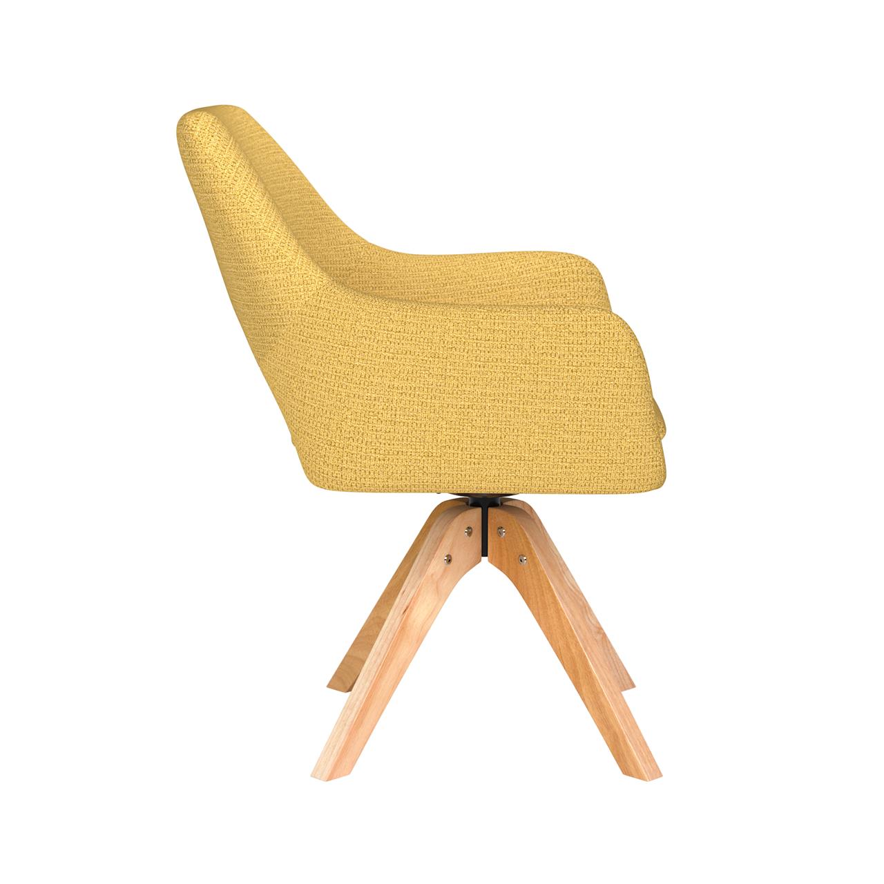 Chair mos ochre wooden swivel
