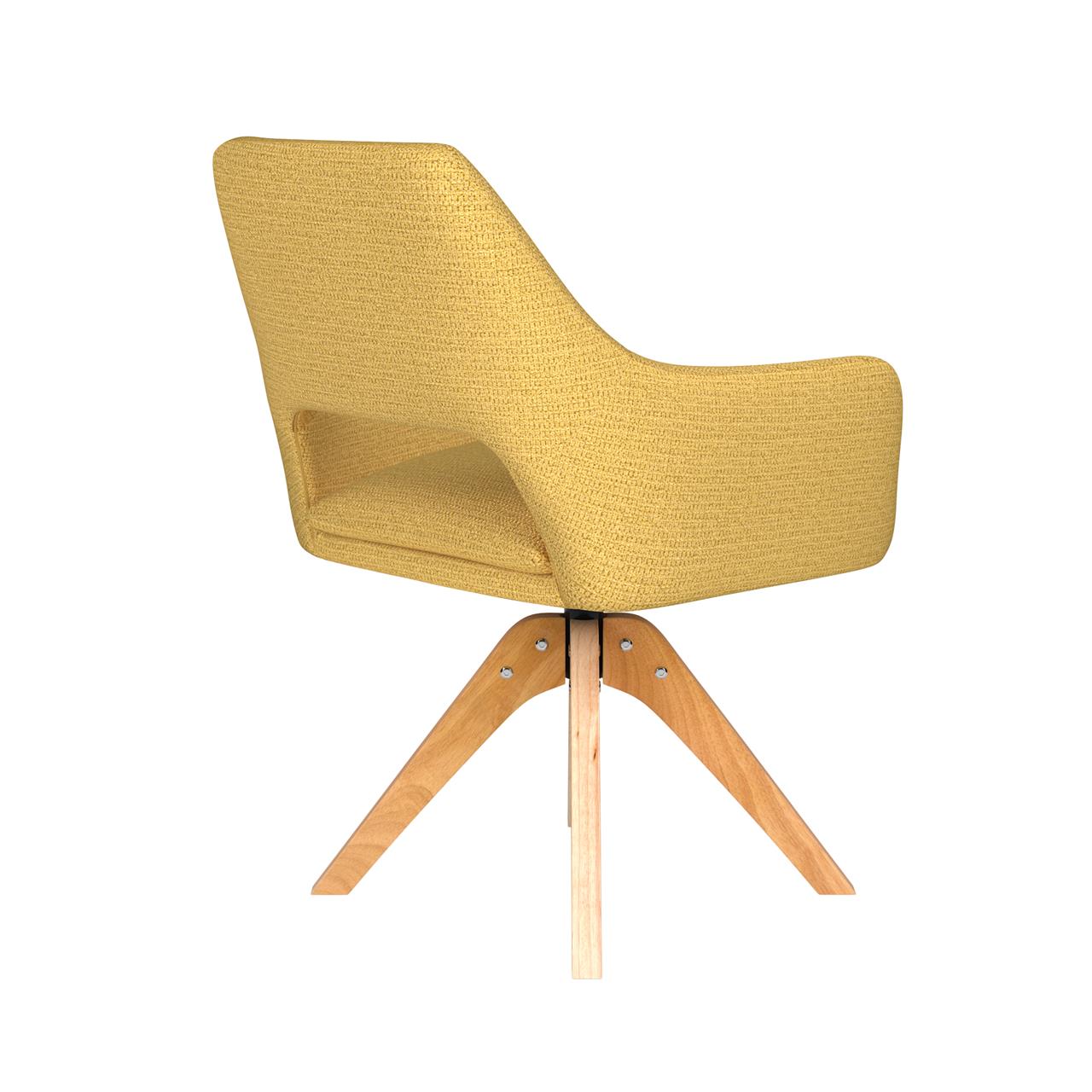 Chair mos ochre wooden swivel