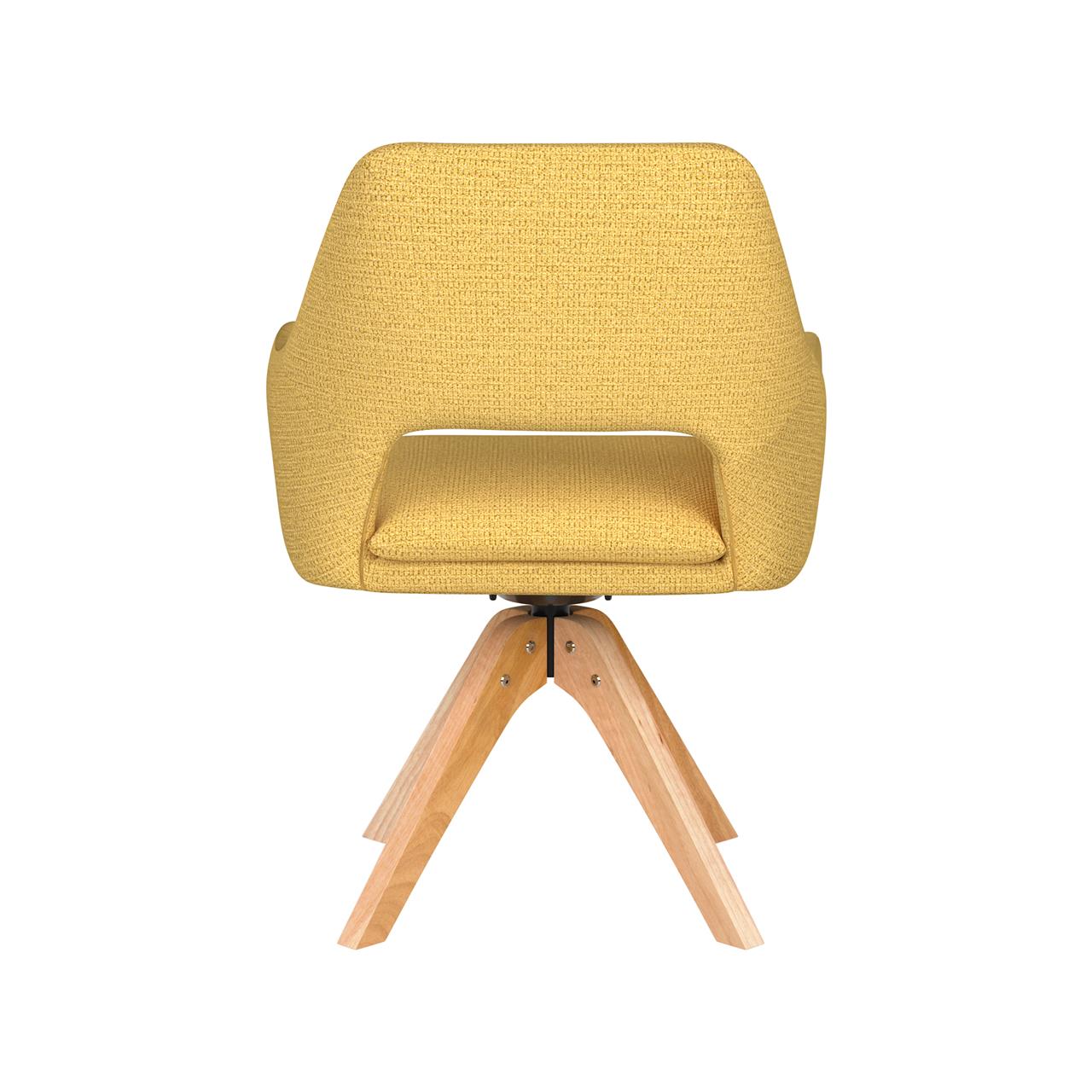 Chair mos ochre wooden swivel