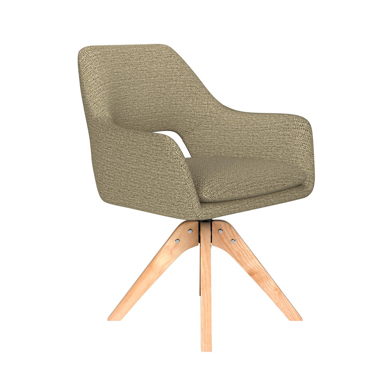 Chair mos green wooden swivel