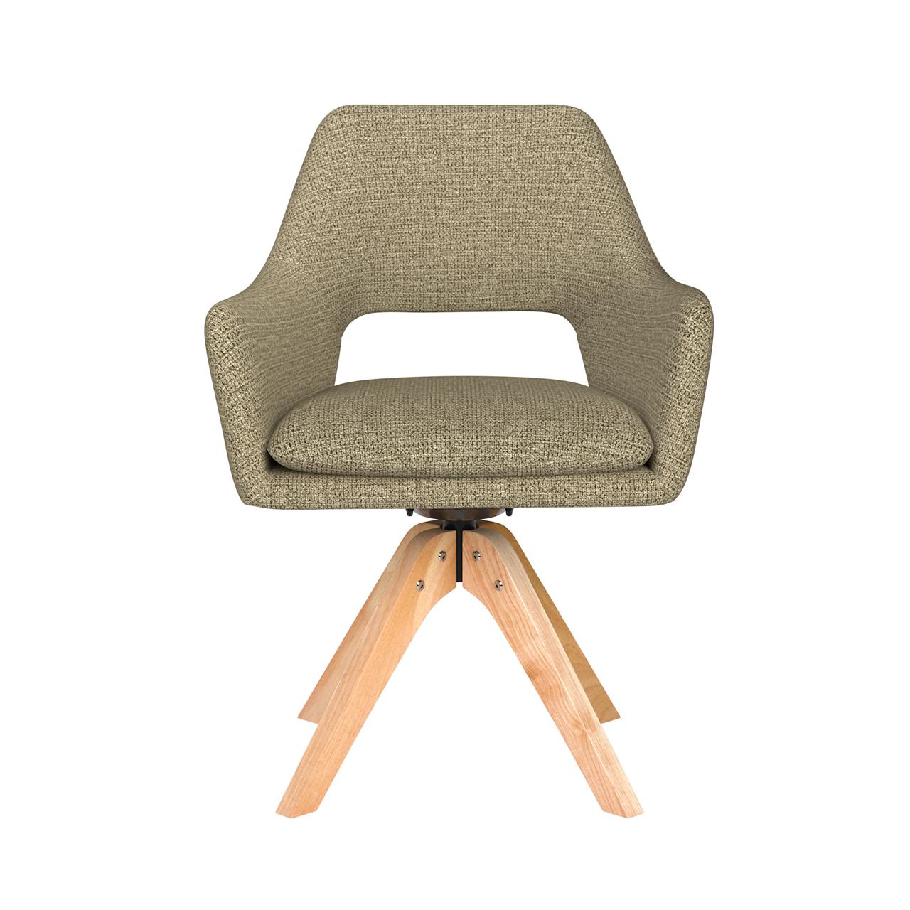 Chair mos green wooden swivel