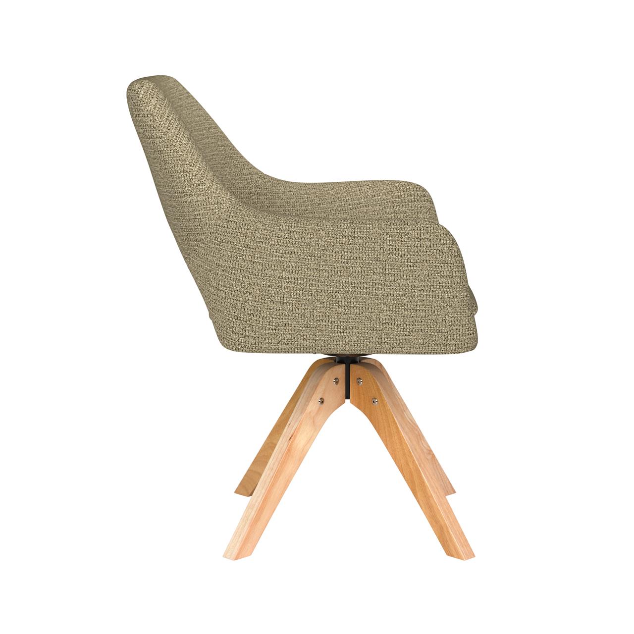 Chair mos green wooden swivel