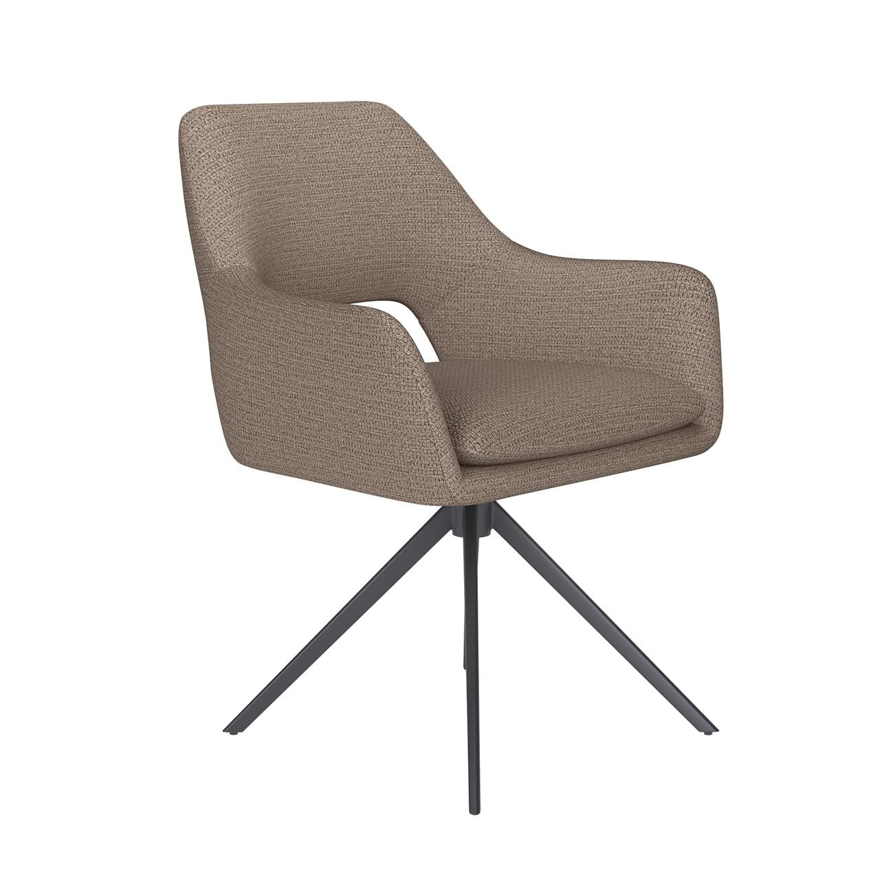 Chair mos taupe metal swivel