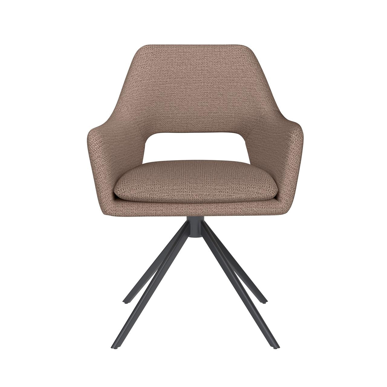 Chair mos taupe metal swivel
