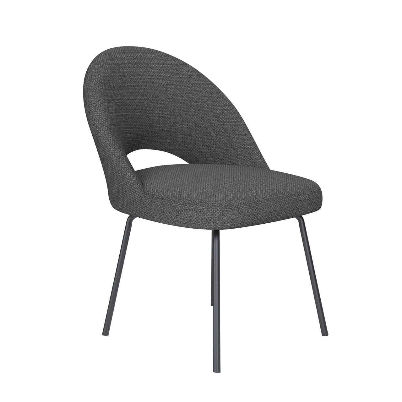 Chair mick grey 4 metal legs