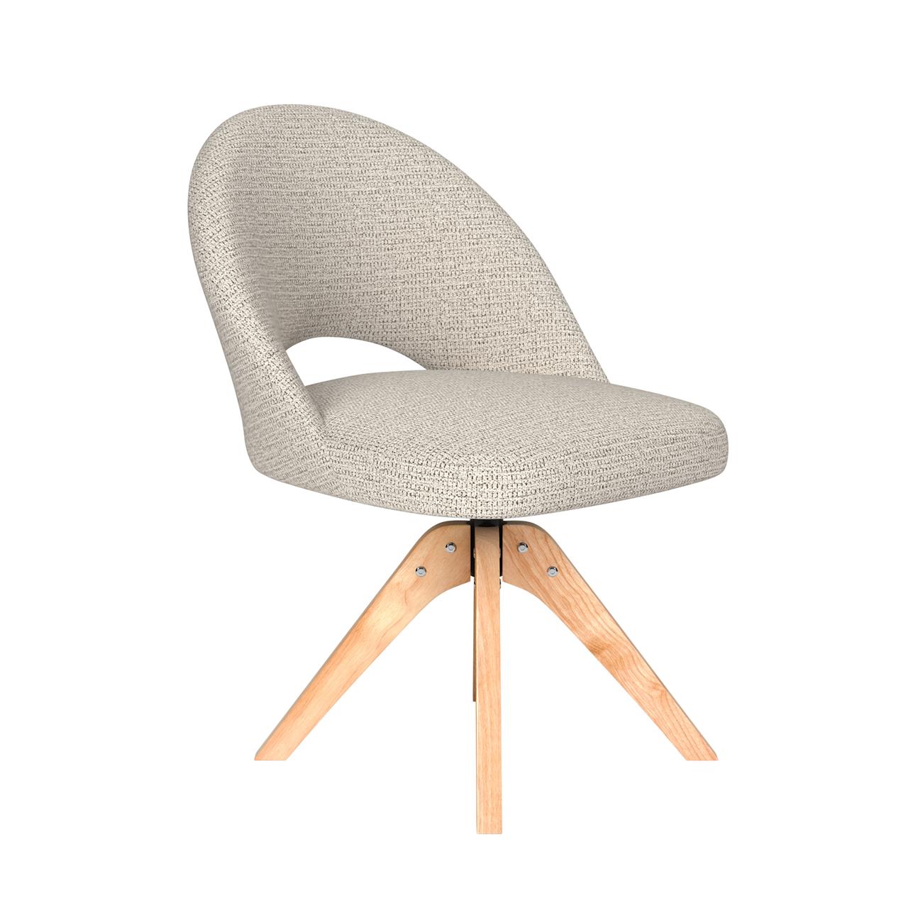 Chair mick off-white wooden swivel