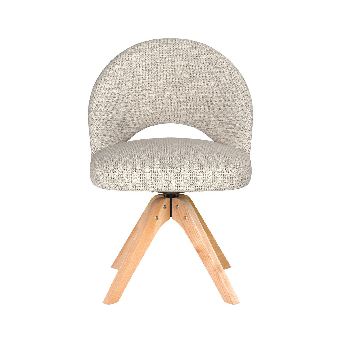 Chair mick off-white wooden swivel