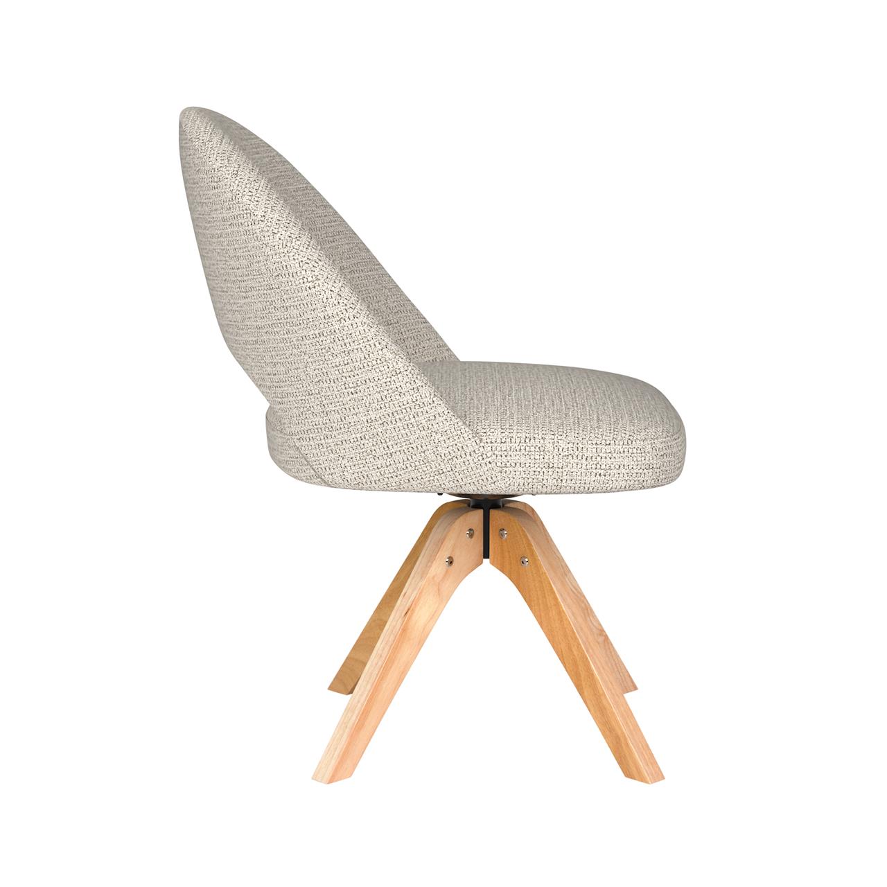 Chair mick off-white wooden swivel