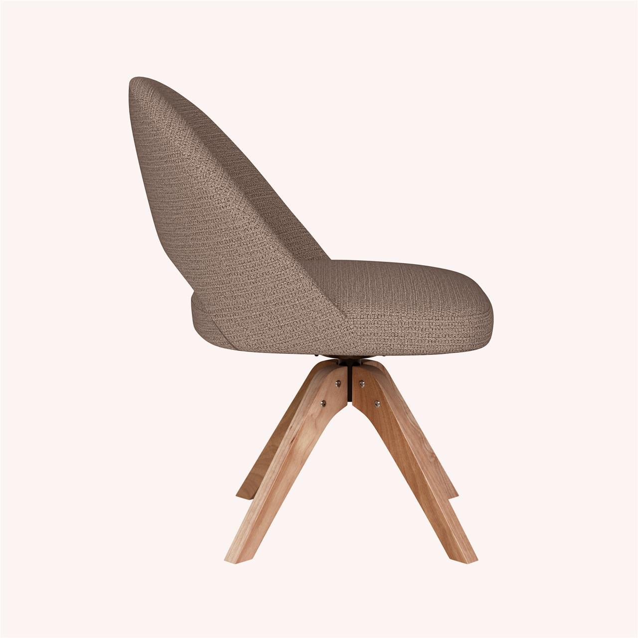 Chair mick taupe wooden swivel