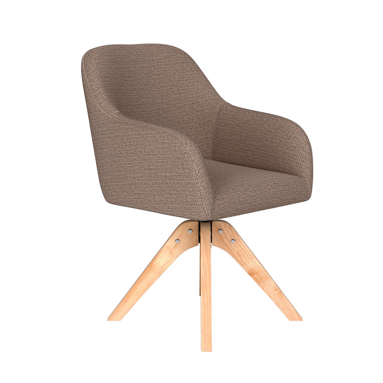 Chair otis taupe wooden swivel