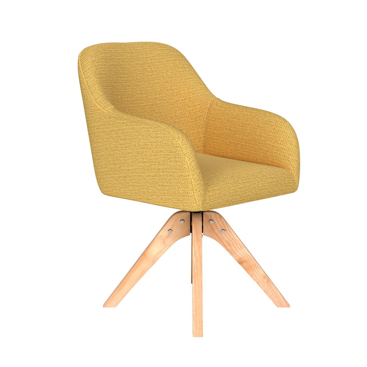 Chair otis ochre wooden swivel