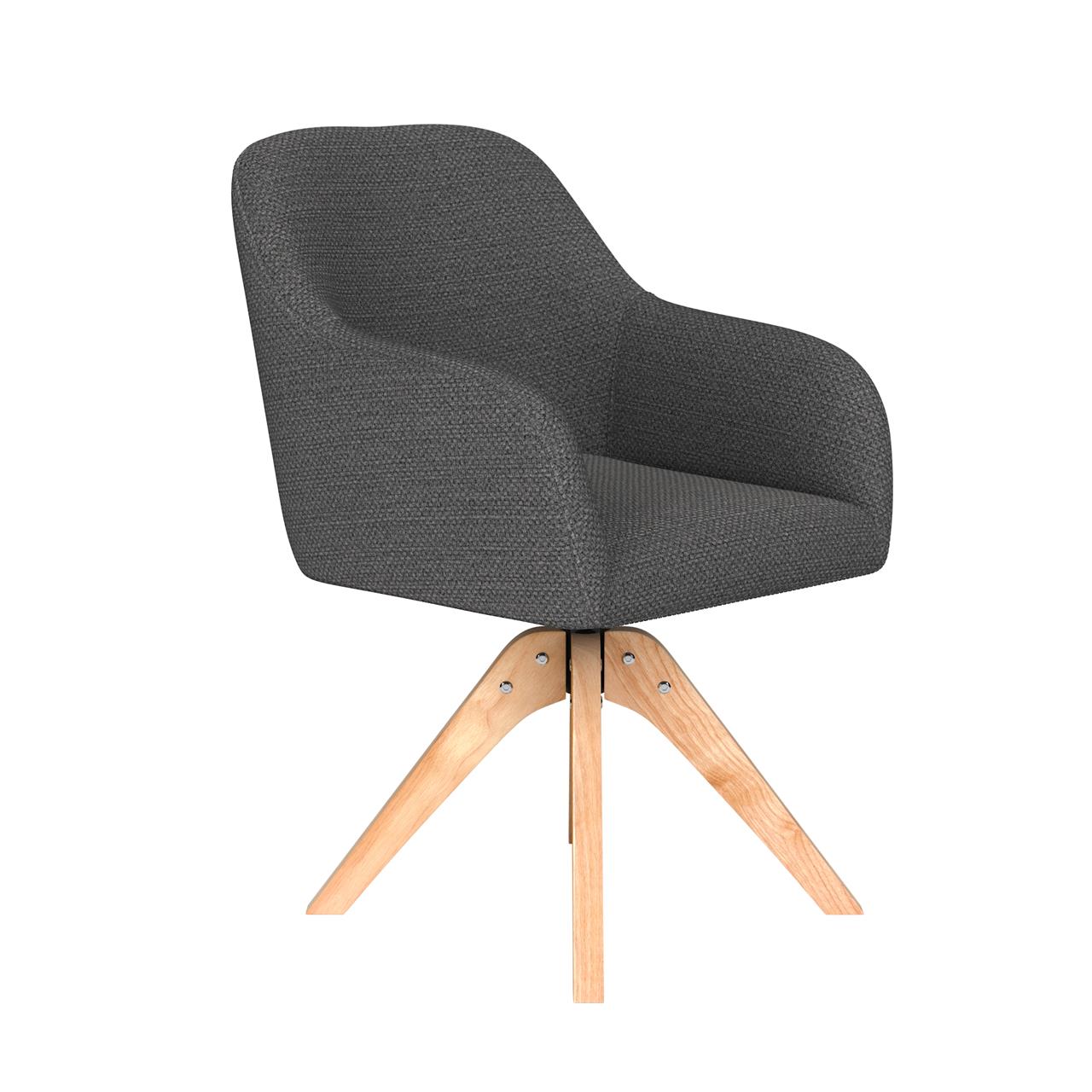 Chair otis grey wooden swivel