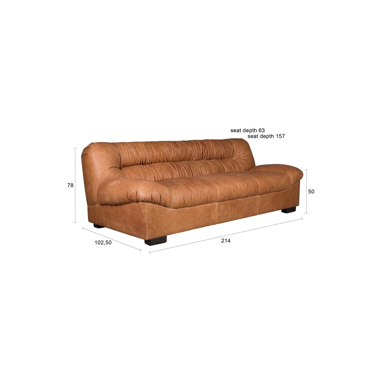 Sofa douglas wax leather chocolate